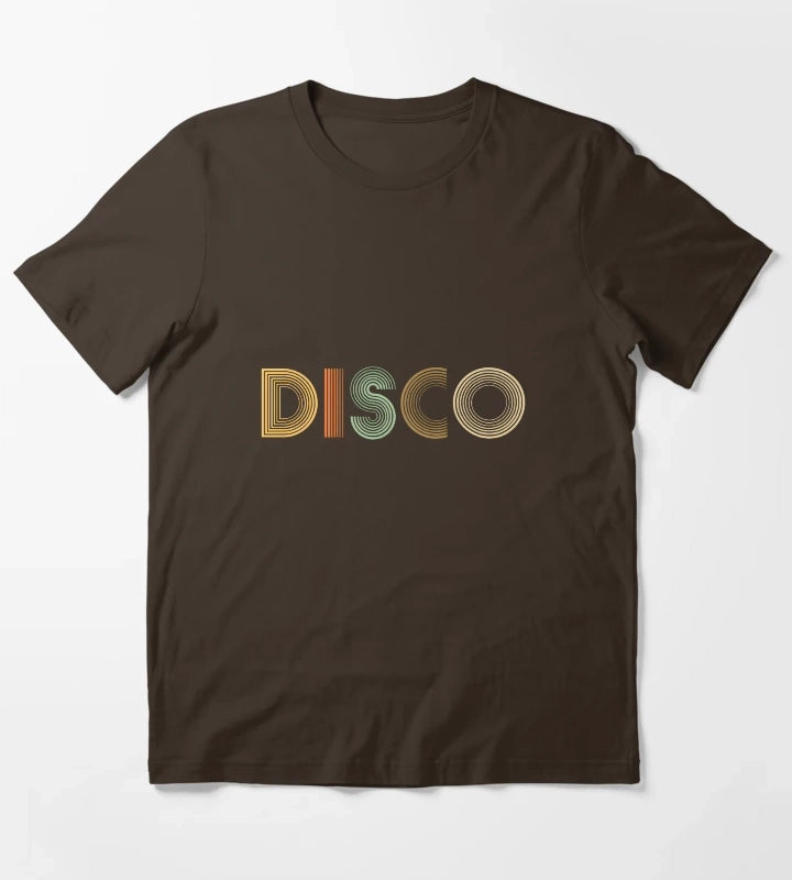 Disco Retro 70s Style T-Shirt Brown