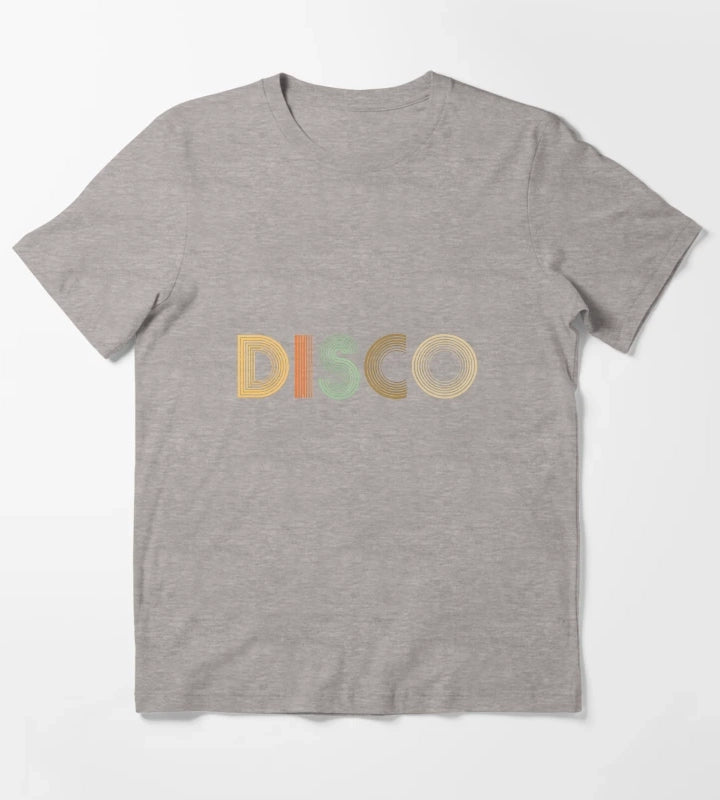 Disco Retro 70s Style T-Shirt Heather Grey