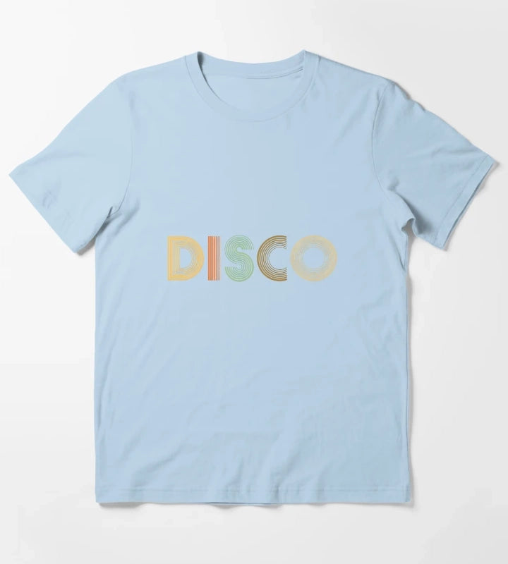 Disco Retro 70s Style T-Shirt Sky Blue