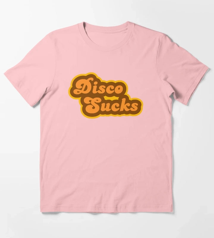 Disco Sucks Retro 70s Logo T-Shirt Dark Grey