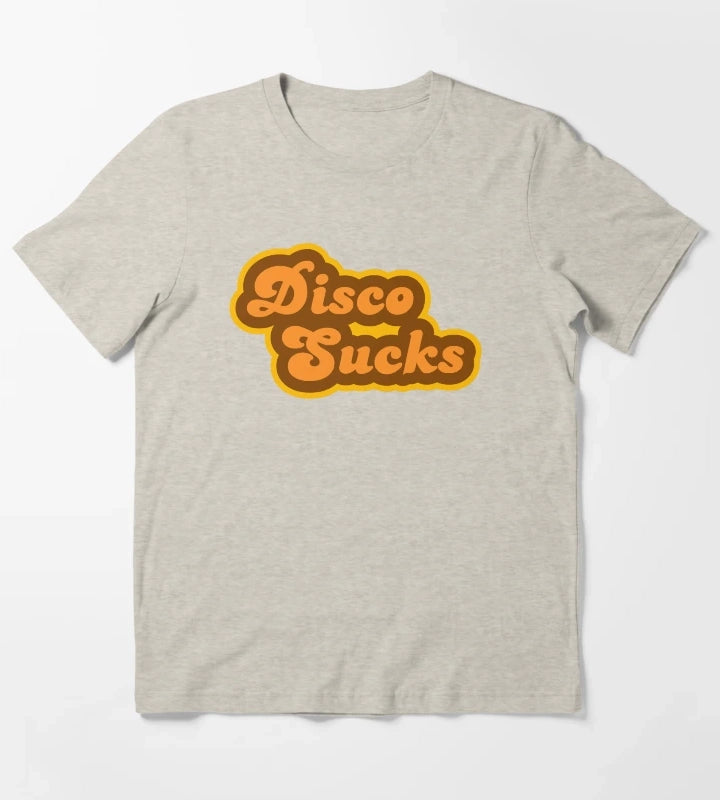 Disco Sucks Retro 70s Logo T-Shirt Cream