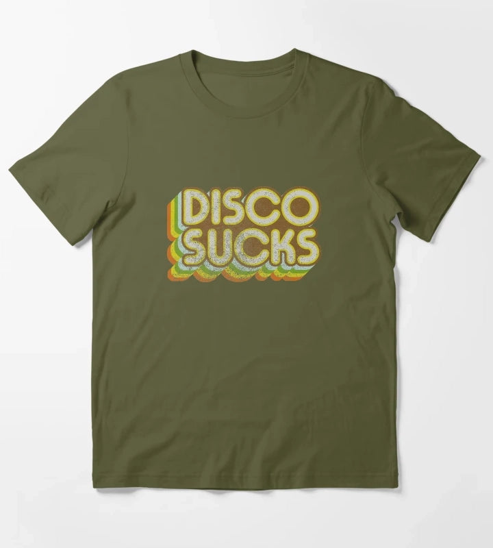 Disco Sucks version 2 faded T-Shirt Olive Green