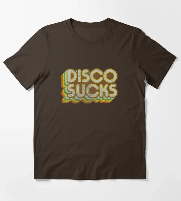 Disco Sucks version 2 faded T-Shirt Brown
