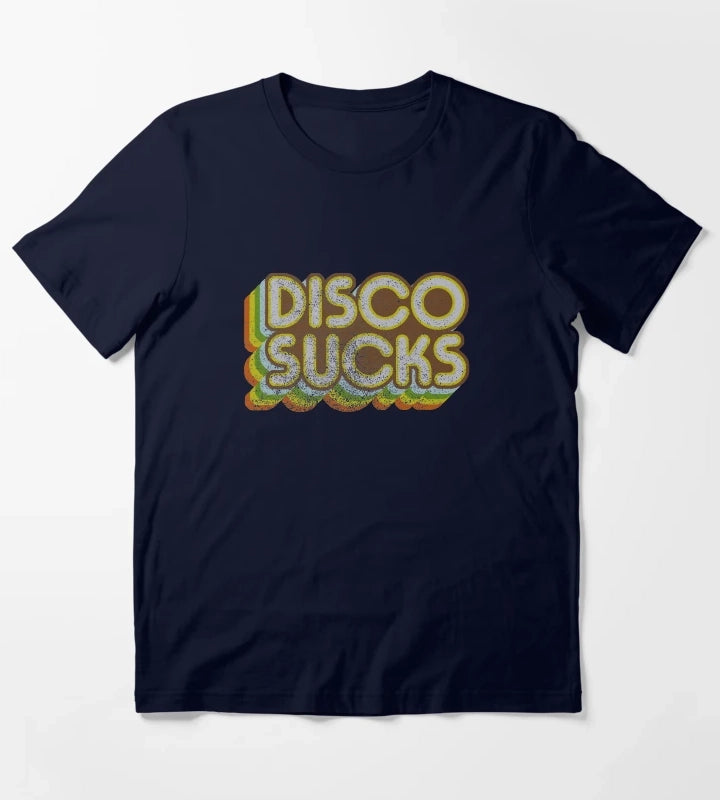 Disco Sucks version 2 faded T-Shirt Navy