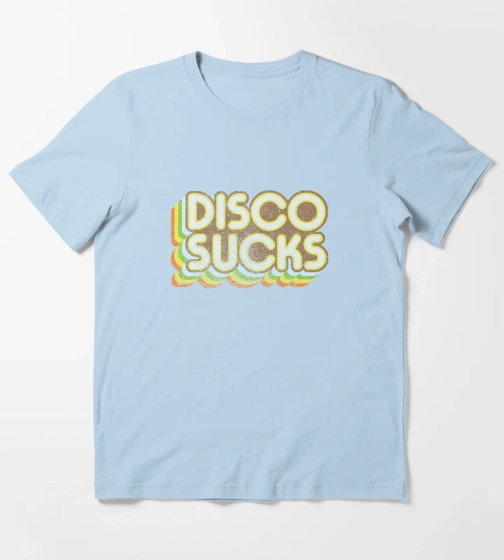 Disco Sucks version 2 faded T-Shirt Sky Blue