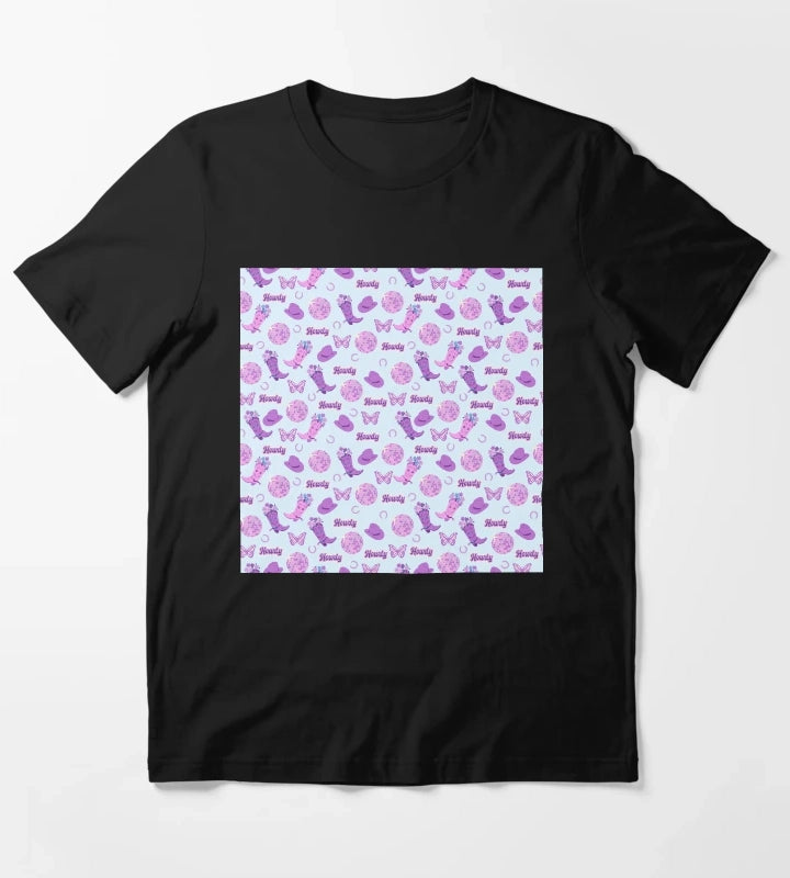 Disco Western Boots Hats Purple Cowgirl Style T-Shirt