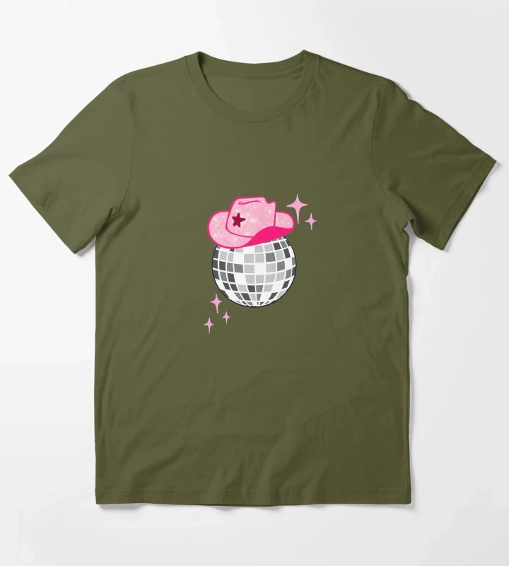 Disco cowgirl T-Shirt Olive Green