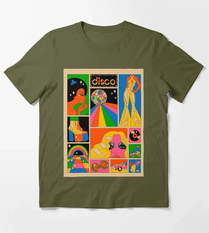 Disco mood T-Shirt Olive Green