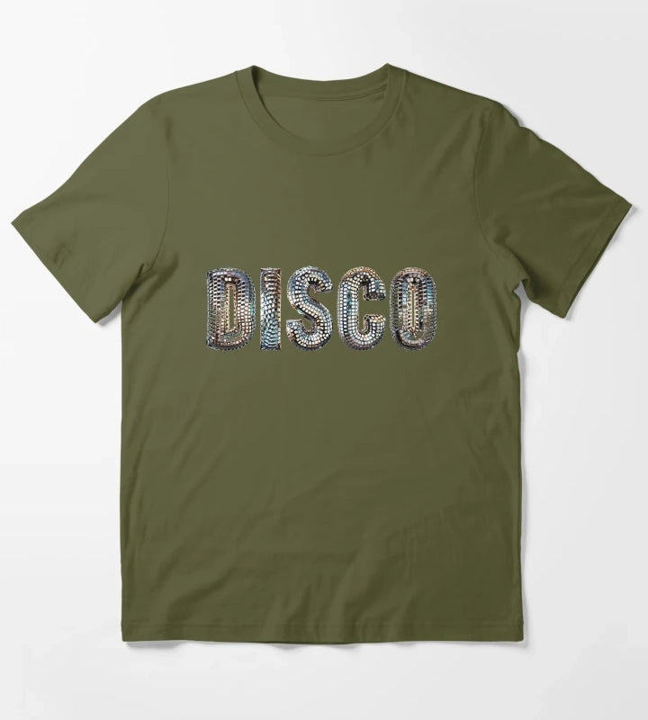 Discoball Disco T-Shirt Olive Green