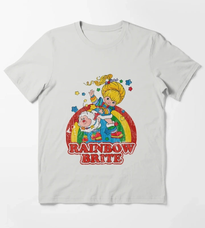 Distressed Rainbow T-Shirt Light Grey