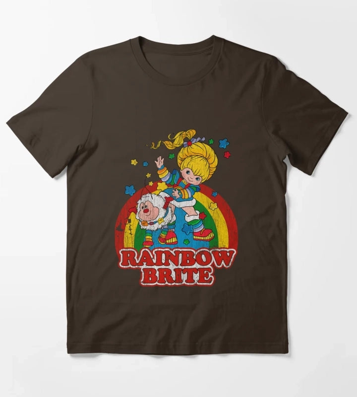 Distressed Rainbow T-Shirt Brown