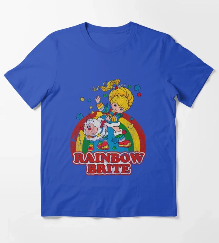 Distressed Rainbow T-Shirt Blue