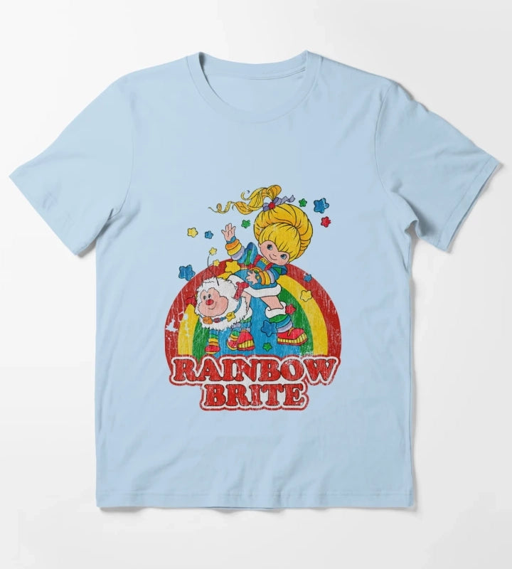 Distressed Rainbow T-Shirt Sky Blue