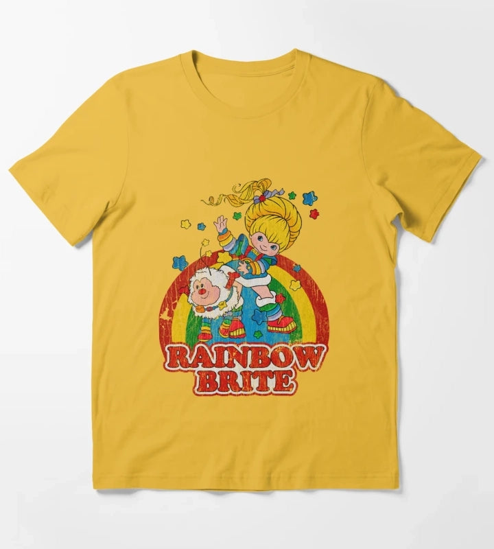 Distressed Rainbow T-Shirt Yellow