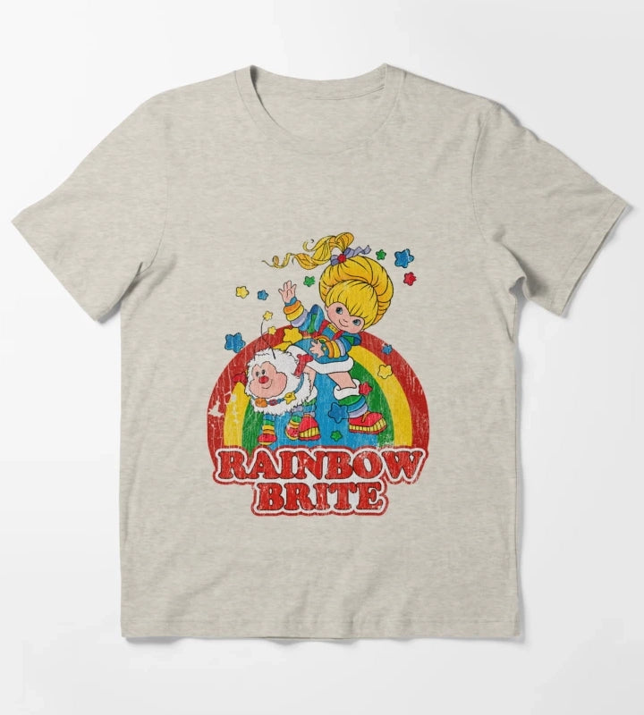 Distressed Rainbow T-Shirt Cream