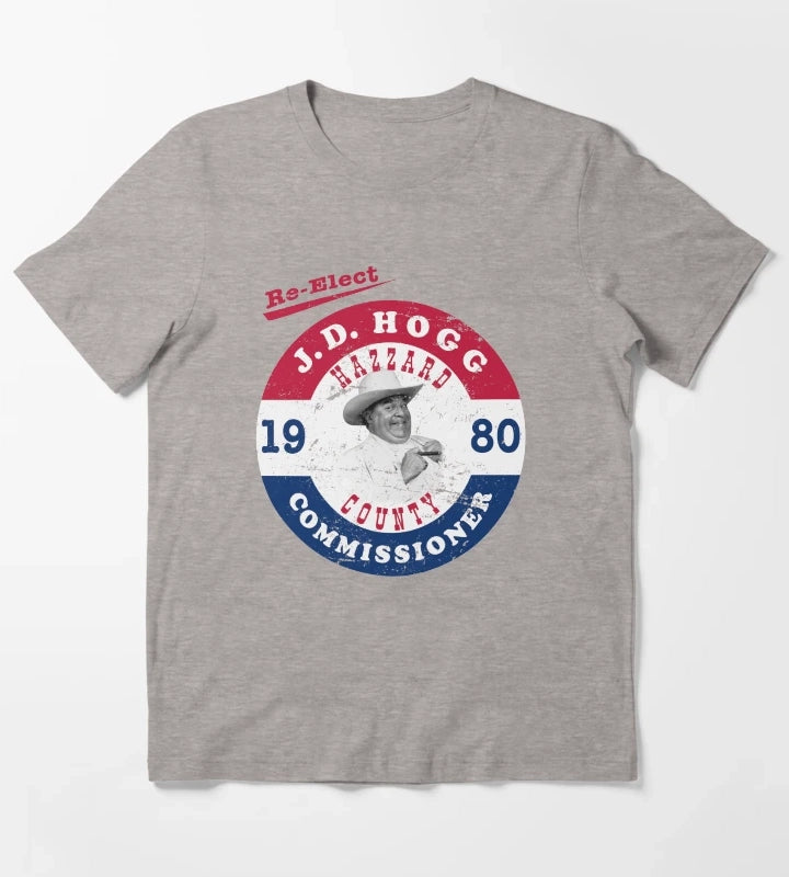 Distressed ReElect Boss Hog in 1980 T-Shirt Heather Grey
