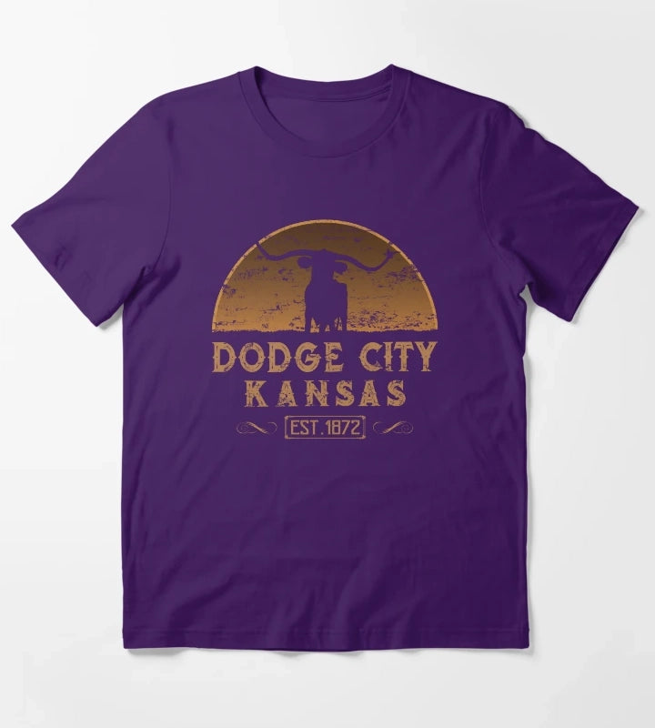 Dodge City Kansas American Wild West T-Shirt Purple