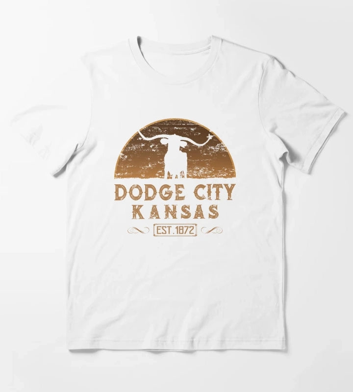Dodge City Kansas American Wild West T-Shirt White