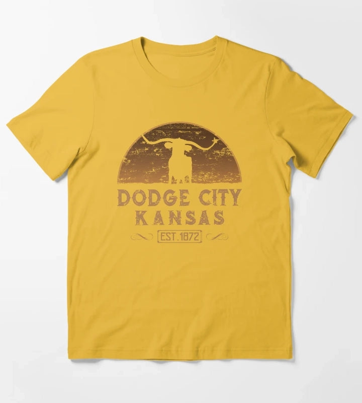Dodge City Kansas American Wild West T-Shirt Yellow