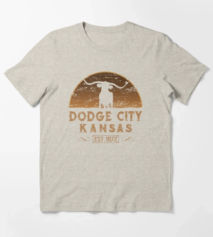 Dodge City Kansas American Wild West T-Shirt Cream