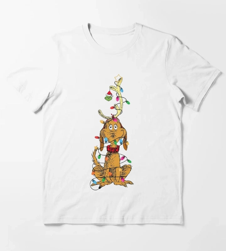 Dog Christmas Light T-Shirt White