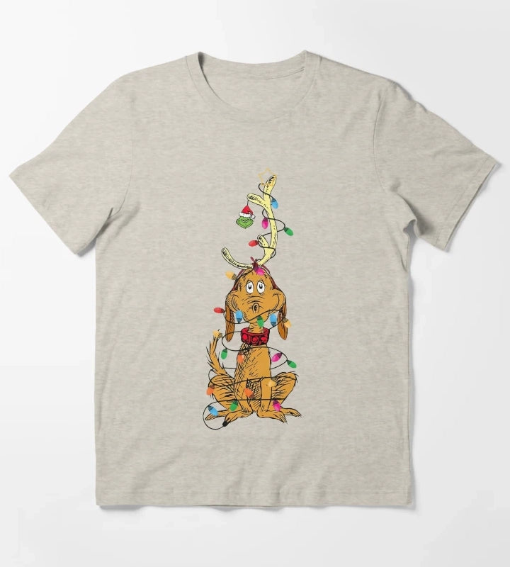 Dog Christmas Light T-Shirt Cream