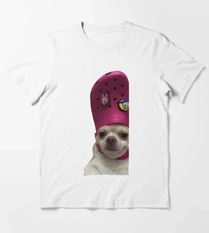 Dog Wearing a Croc T-Shirt White