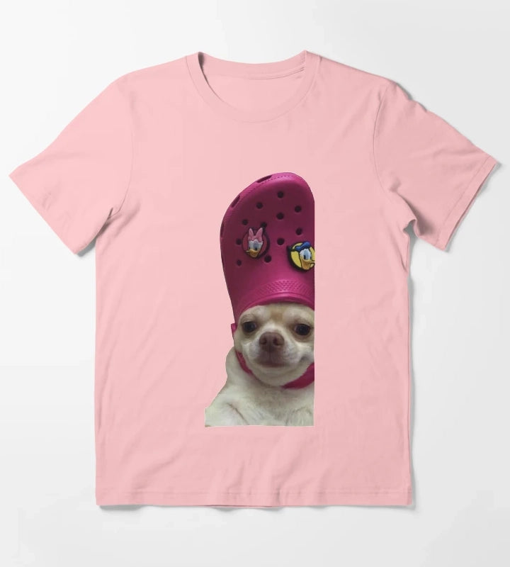 Dog Wearing a Croc T-Shirt Dark Grey