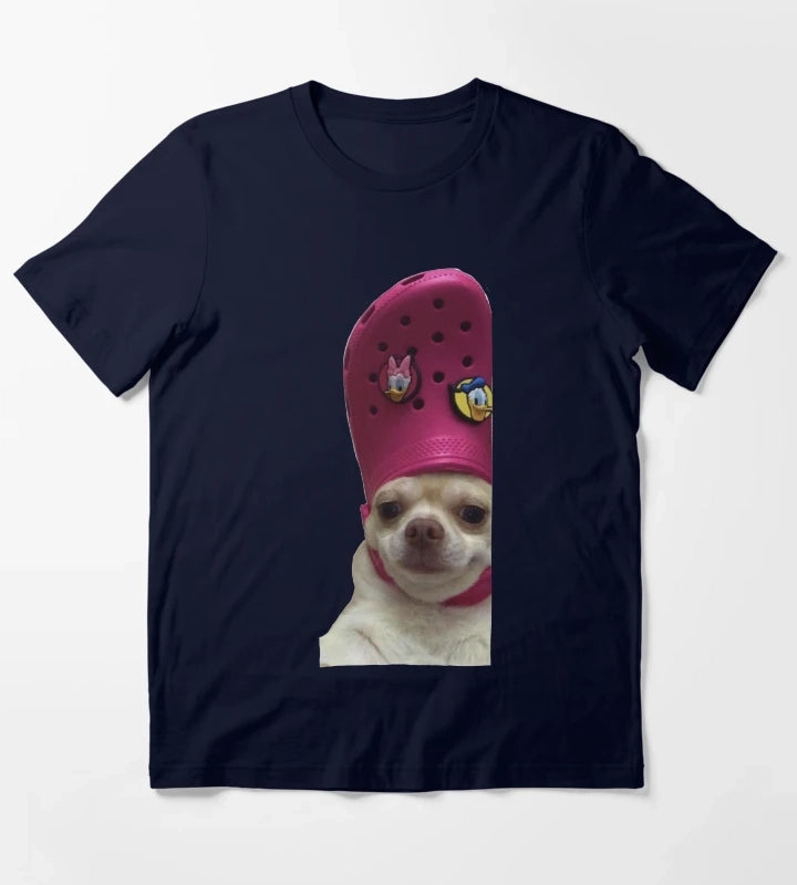 Dog Wearing a Croc T-Shirt Navy