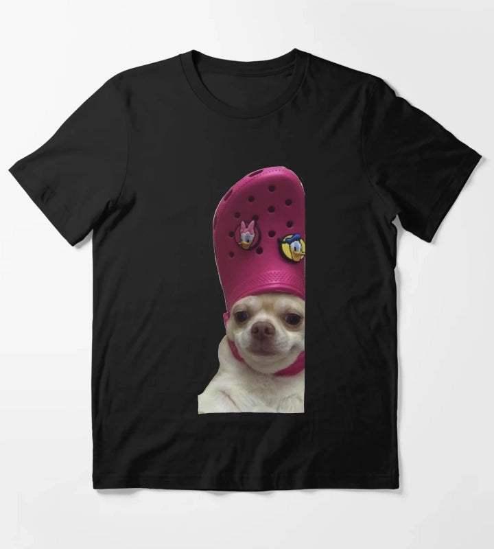 Dog Wearing a Croc T-Shirt
