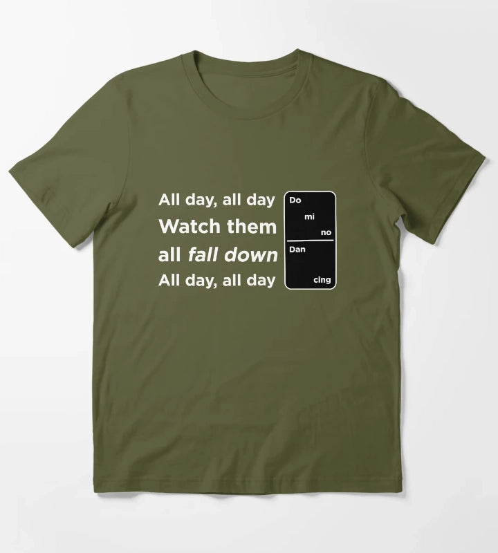Domino Dancing Pet Shop Boys T-Shirt Olive Green