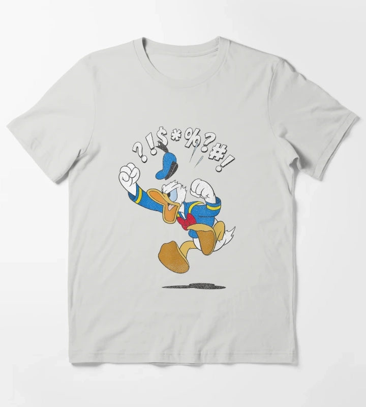 Donald Duck Angry Funny T-Shirt Light Grey