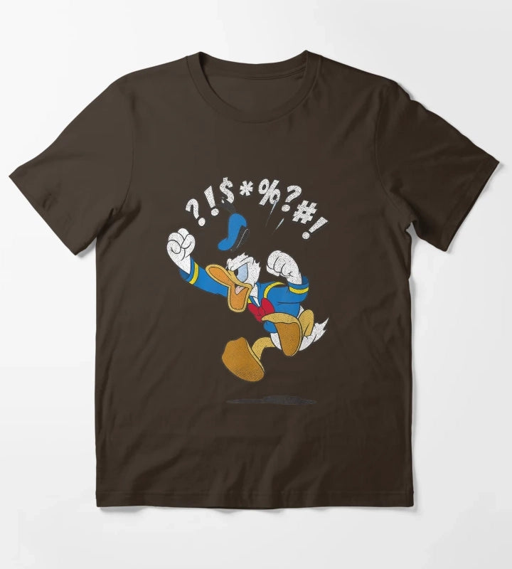 Donald Duck Angry Funny T-Shirt Brown