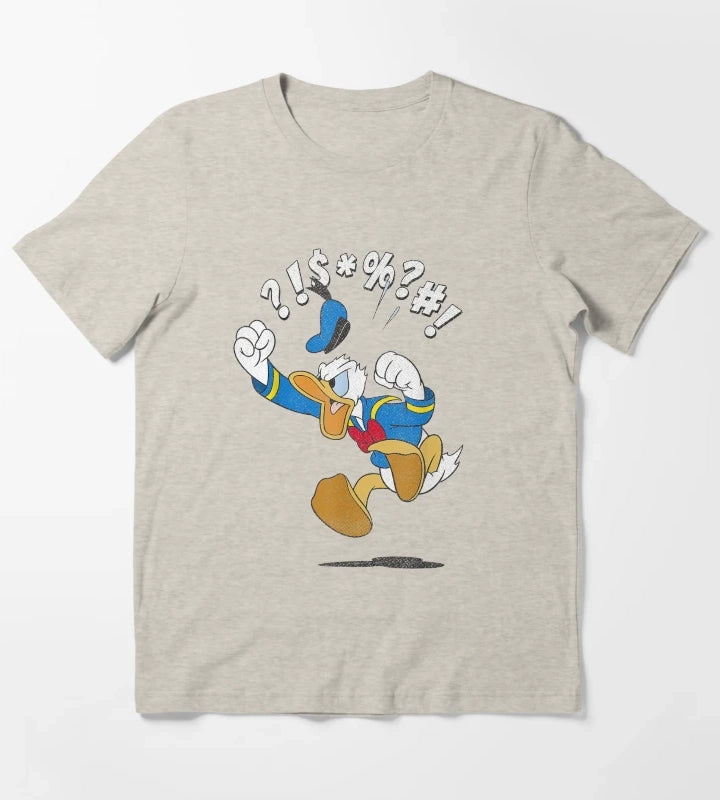 Donald Duck Angry Funny T-Shirt Cream