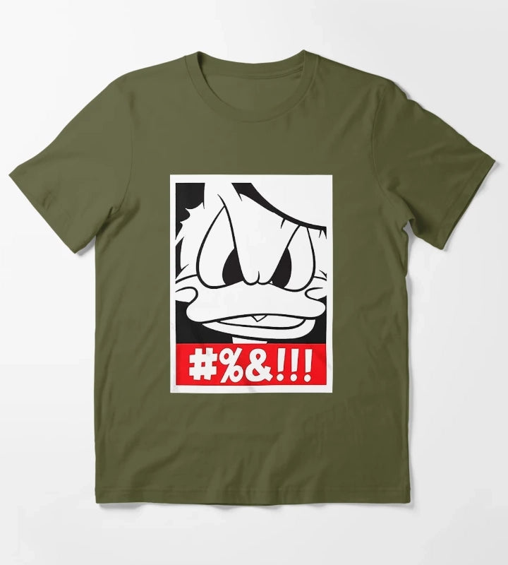 Donald Duck Big Face Box T-Shirt Olive Green