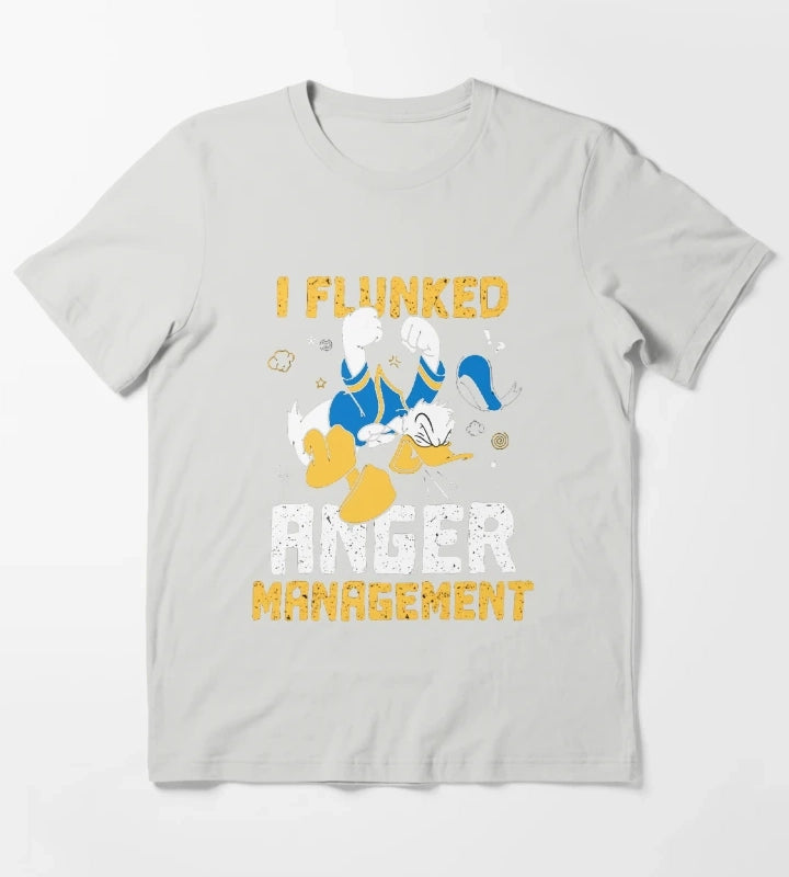 Donald Duck I Flunked Anger Management T-Shirt Light Grey