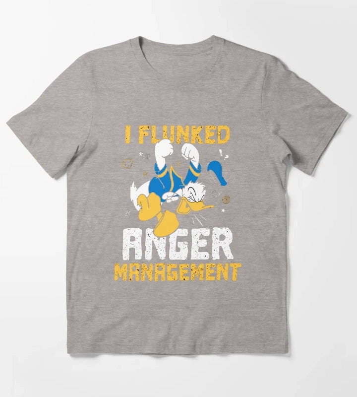 Donald Duck I Flunked Anger Management T-Shirt Heather Grey