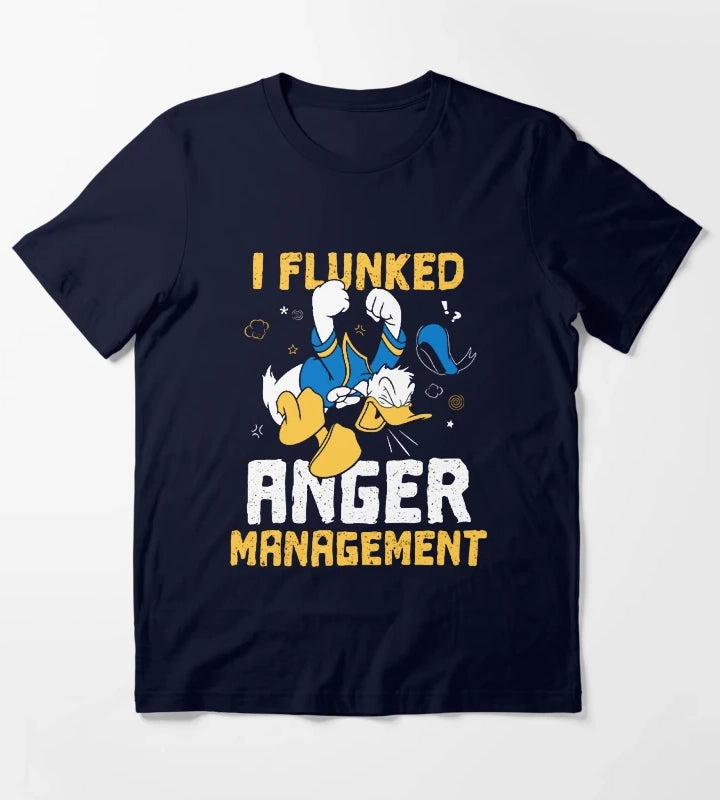 Donald Duck I Flunked Anger Management T-Shirt Navy