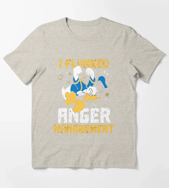 Donald Duck I Flunked Anger Management T-Shirt Cream