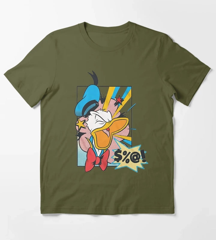Donald Duck Vintage 90s T-Shirt Olive Green