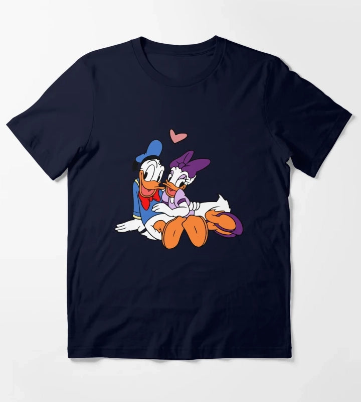 Donald and Daisy Cute Duck Couple T-Shirt Navy