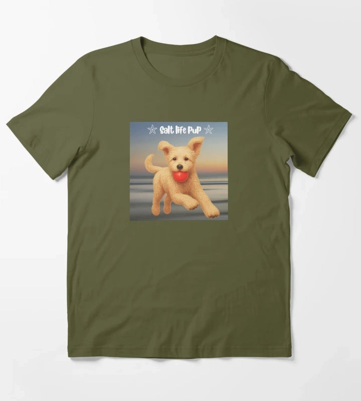 Doodle Daisy at sunset beach T-Shirt Olive Green