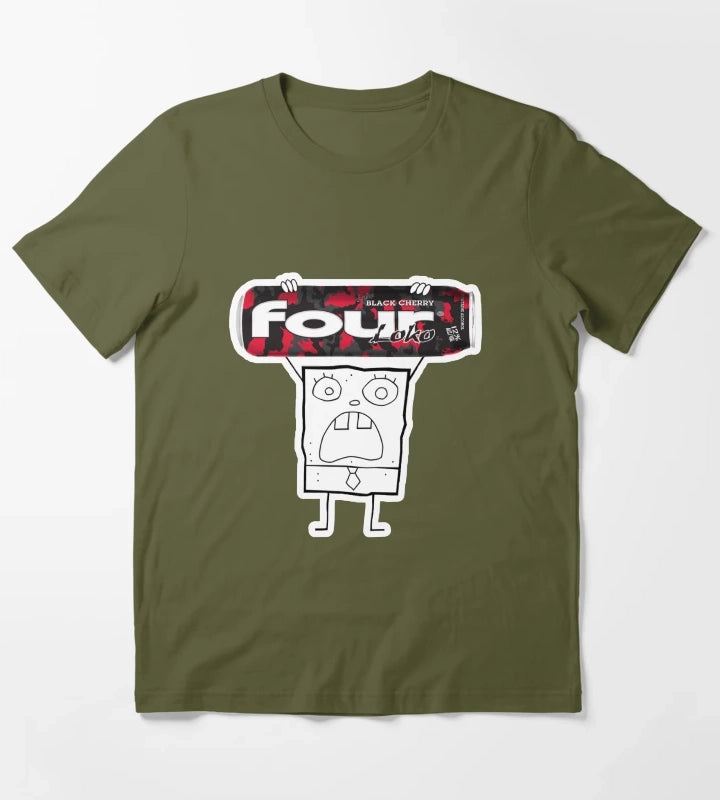Doodlebob with a Fourloko T-Shirt Olive Green