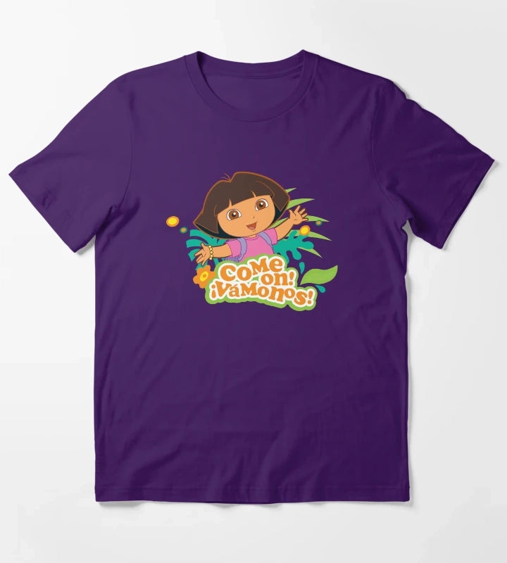 Dora the Explorer Come On Vamanos Dora Tropical Portrait T-Shirt Purple