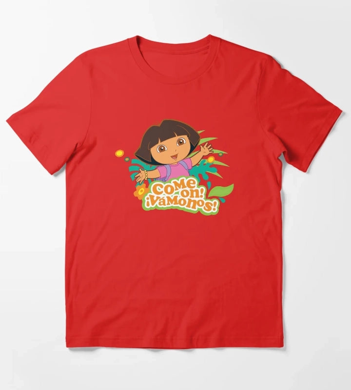 Dora the Explorer Come On Vamanos Dora Tropical Portrait T-Shirt Red