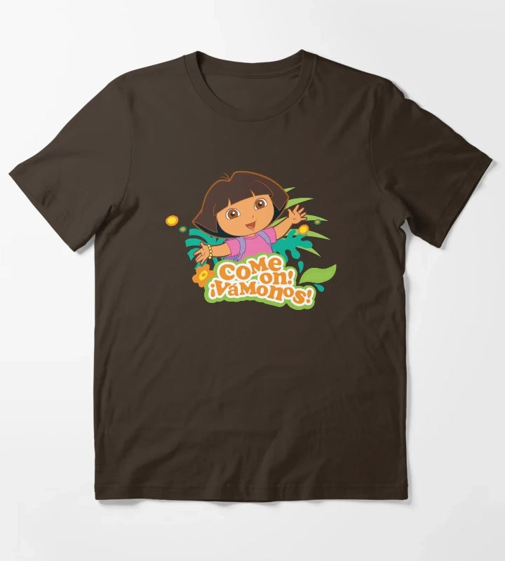 Dora the Explorer Come On Vamanos Dora Tropical Portrait T-Shirt Brown