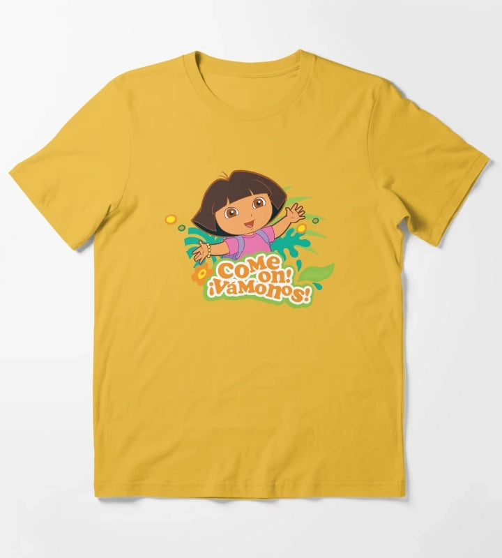 Dora the Explorer Come On Vamanos Dora Tropical Portrait T-Shirt Yellow