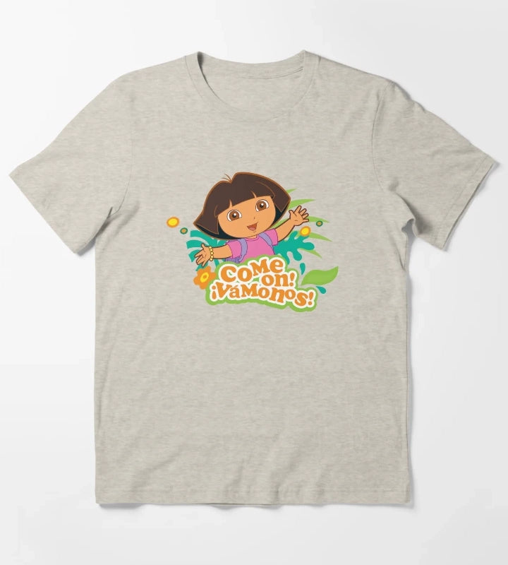 Dora the Explorer Come On Vamanos Dora Tropical Portrait T-Shirt Cream