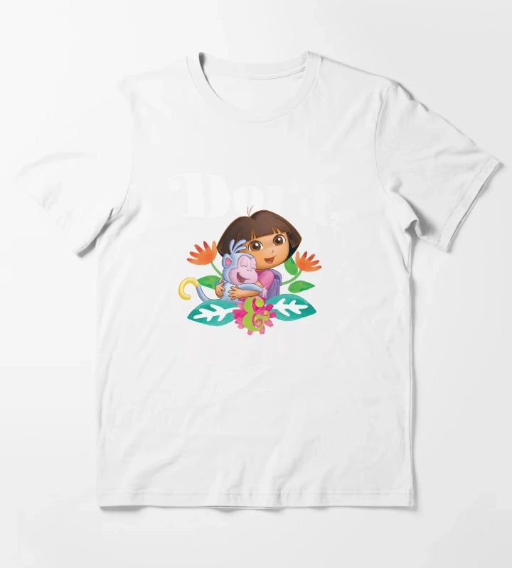 Dora the Explorer Dora and Boots Hugging Portrait T-Shirt White