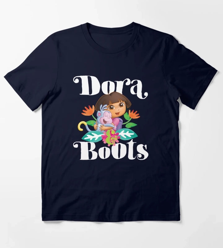 Dora the Explorer Dora and Boots Hugging Portrait T-Shirt Navy